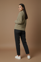 Olive Zip-Front Bomber Jacket