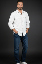 Double Pocket Classic White Shirt.