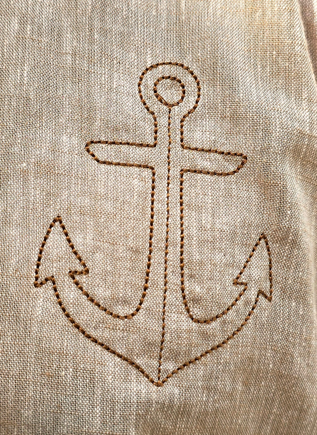 Premium linen shirt_Anchor embroidery