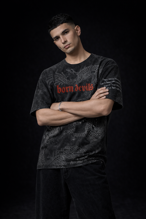 Born Devils Black Oversized T-Shirt
