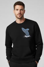 Blue whale embroidery sweat shirt
