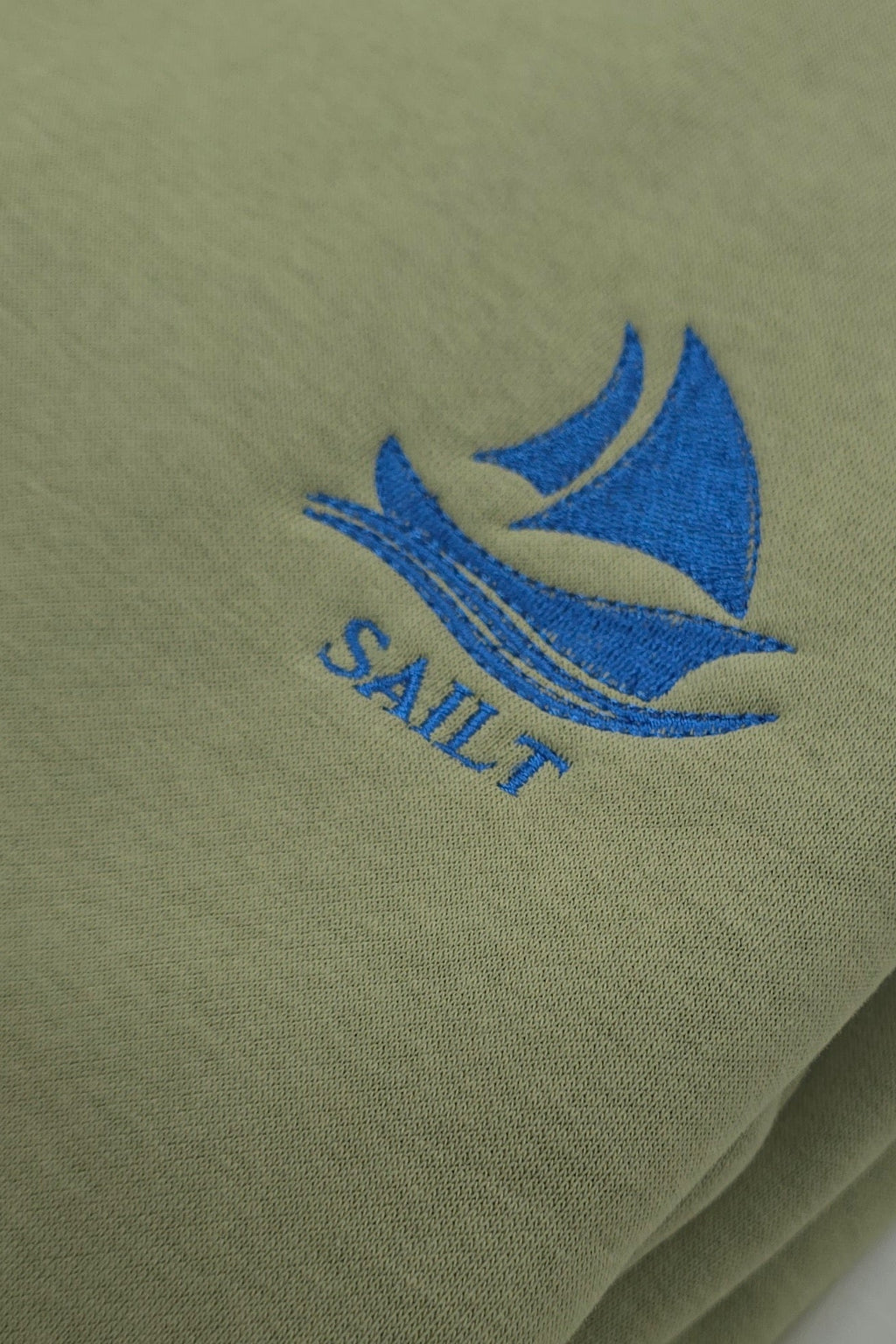 Sweatshirt with Sailt Boat logo embroidery design