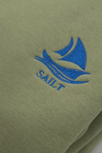 Sweatshirt with Sailt Boat logo embroidery design