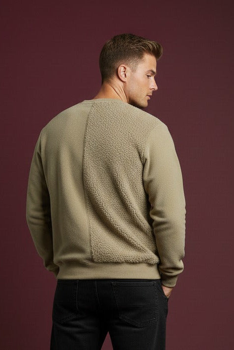 Olive Green panelled Sweatshirt