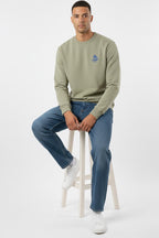 Sweatshirt with Sailt Boat logo embroidery design