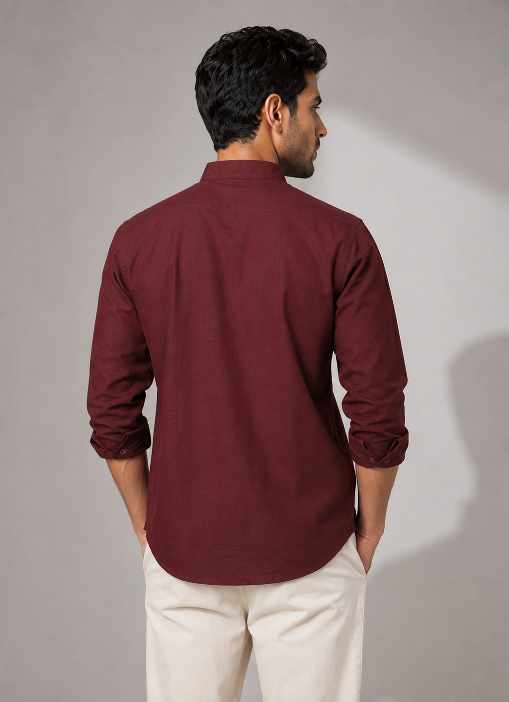 Chinese collar premium linen shirt