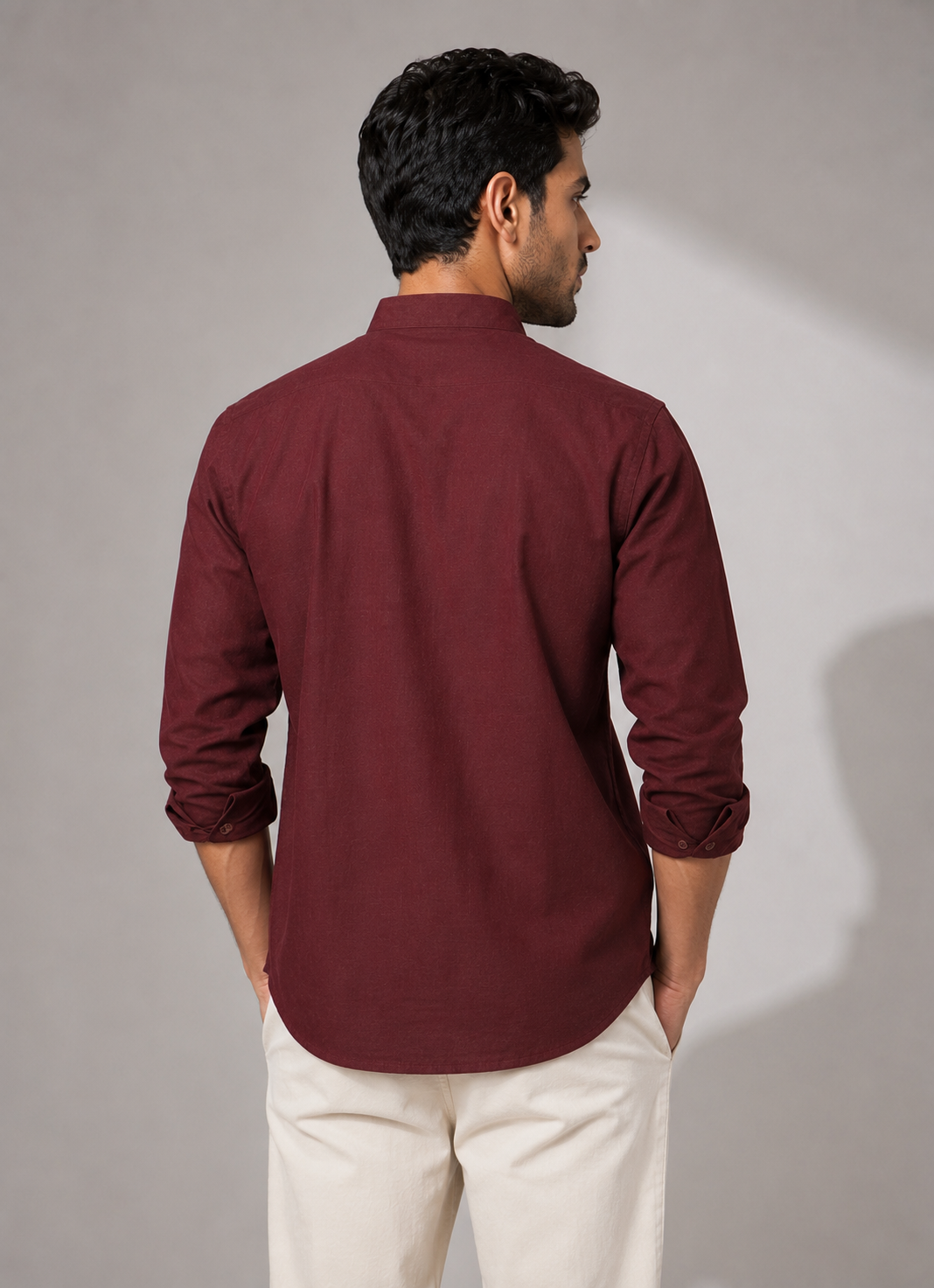 Chinese collar premium linen shirt