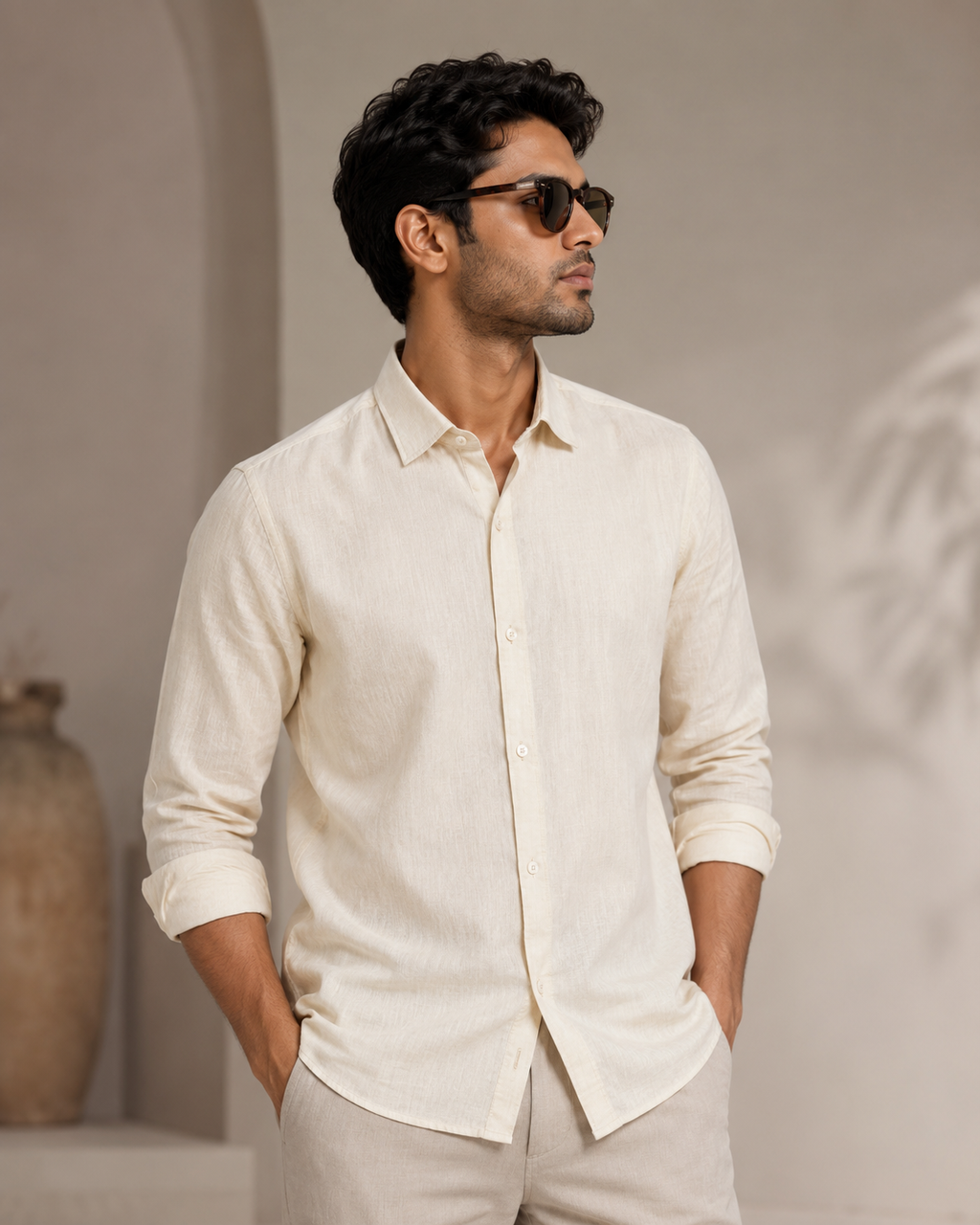 Cotton linen shirt
