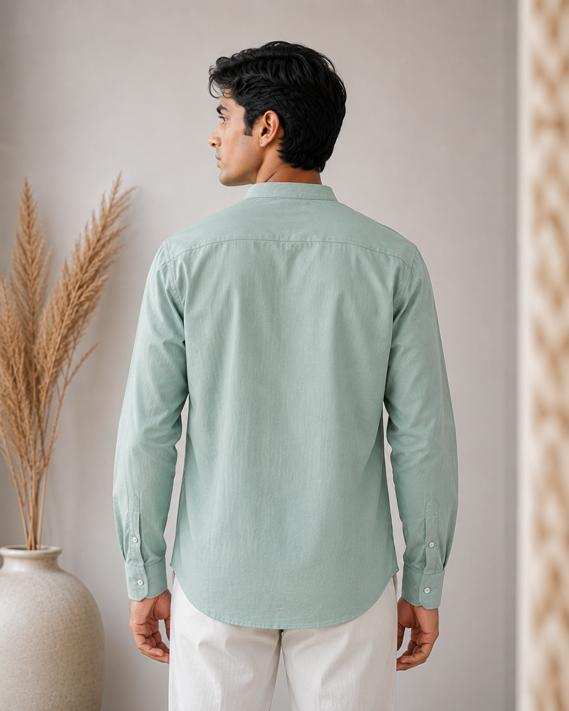 Chinese collar kurta shirt _linen