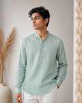 Chinese collar kurta shirt _linen