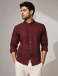 Chinese collar premium linen shirt