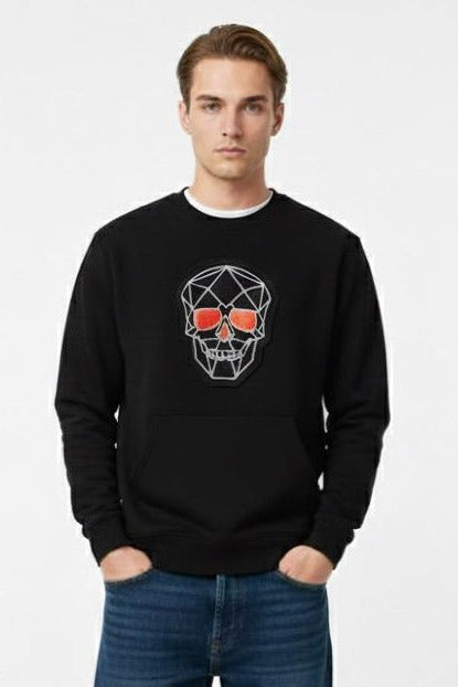 Skull Embroidery sweat shirt