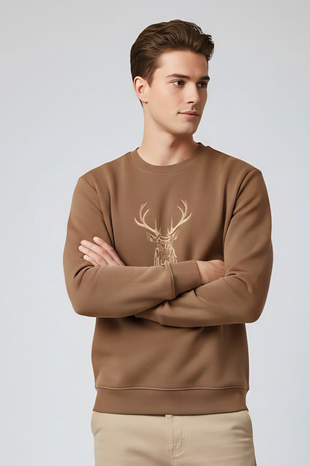 Deer Embroidery sweat shirt