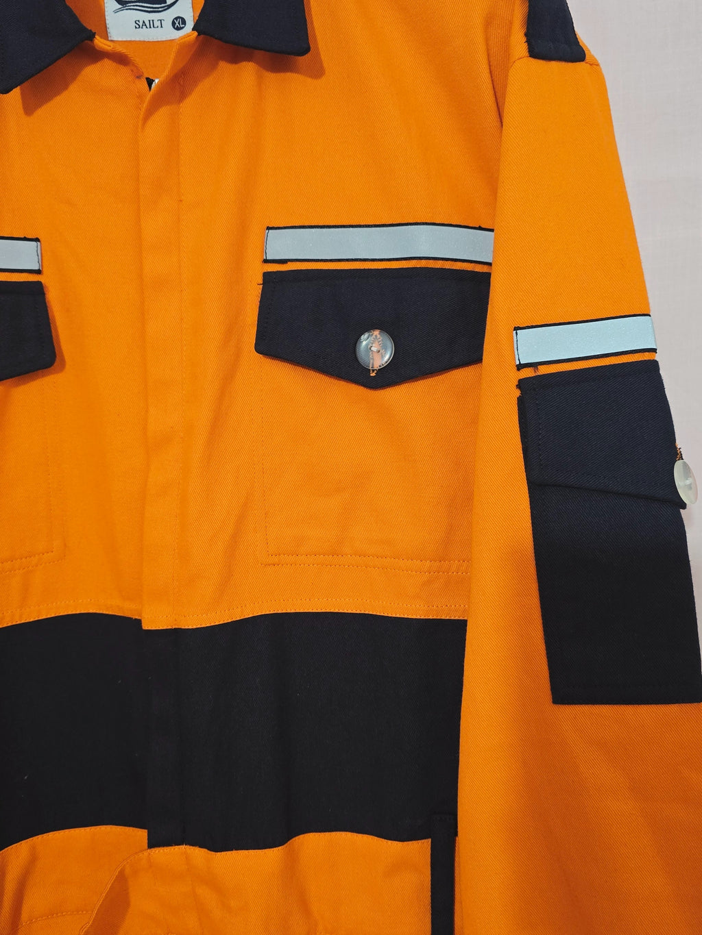 Alpha orange and navy blue 100% cotton boiler suit