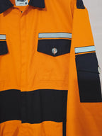 Alpha orange and navy blue 100% cotton boiler suit