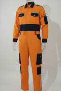 Alpha orange and navy blue 100% cotton boiler suit