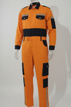 Alpha orange and navy blue 100% cotton boiler suit