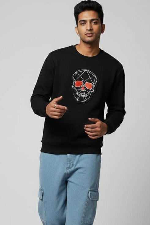 Skull Embroidery sweat shirt