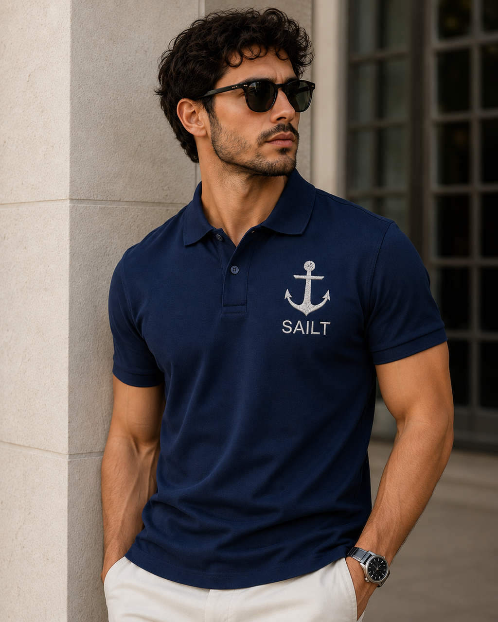 Sailt Anchor polo T shirt