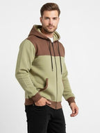 Dual tone zip up hoodie