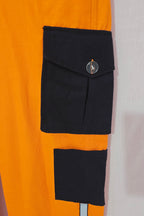 Alpha orange and navy blue 100% cotton boiler suit