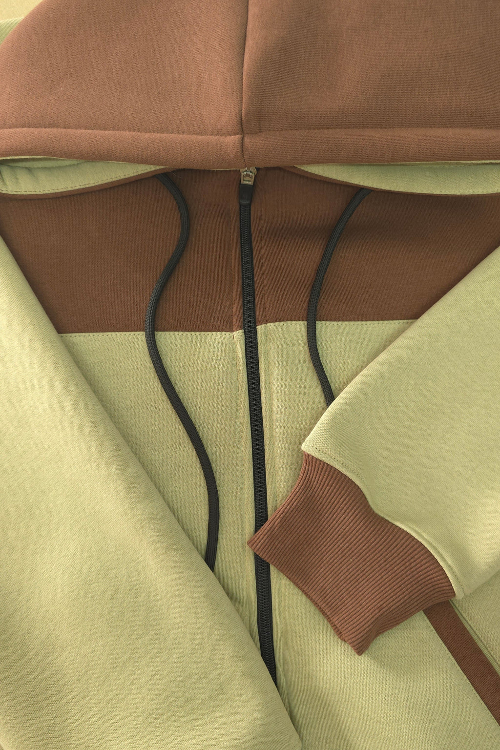 Dual tone zip up hoodie