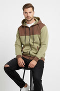 Dual tone zip up hoodie